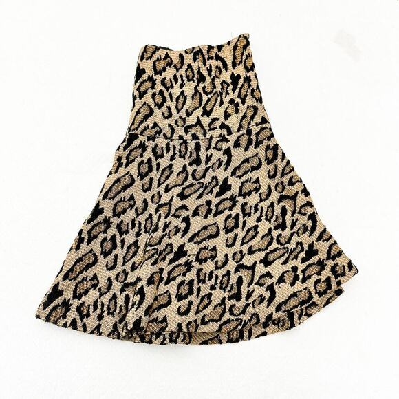 Free People Leopard Animal Print Patterned Flare Skater Skirt Size 12 - Picture 5 of 5